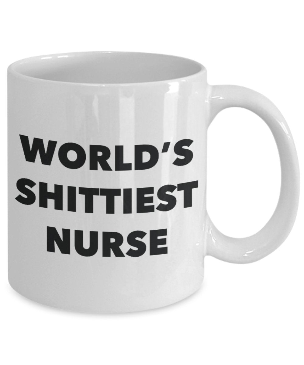 Nurse Coffee Mug - World's Shittiest Nurse - Gifts for Nurse - Funny Novelty Birthday Present Idea - Can Add To Gift Bag Basket Box Set