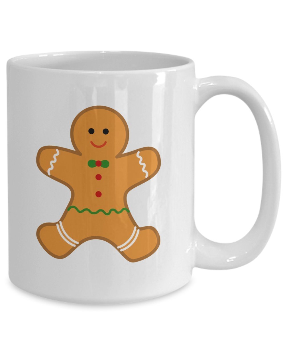 Kaffeetasse mit Lebkuchenmann-Motiv, lustige Teetasse, Kakaotasse, Geschenkidee für Geburtstag, Weihnachten, Jahrestag, Gag 15oz weiß