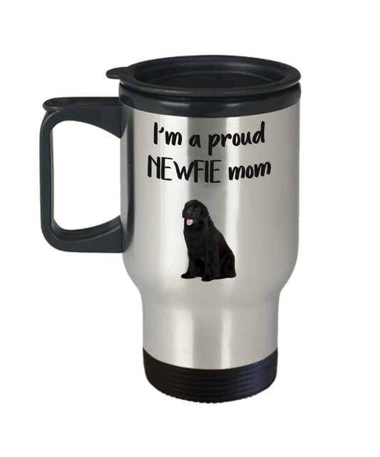 Newfie Mom Travel Mug - Funny Tea Hot Cocoa Coffee Insulated Tumbler - Novelty Birthday Gift Idea