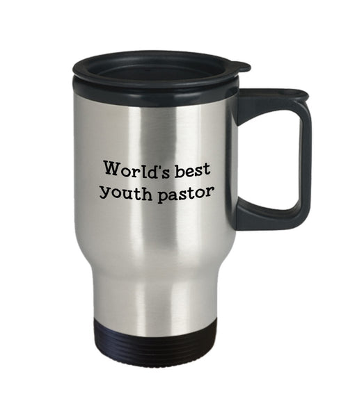 World’s Best Youth Pastor Travel Mug - Funny Tea Hot Cocoa Coffee Insulated Tumbler Cup - Novelty Birthday Christmas Anniversary Gag Gifts Idea