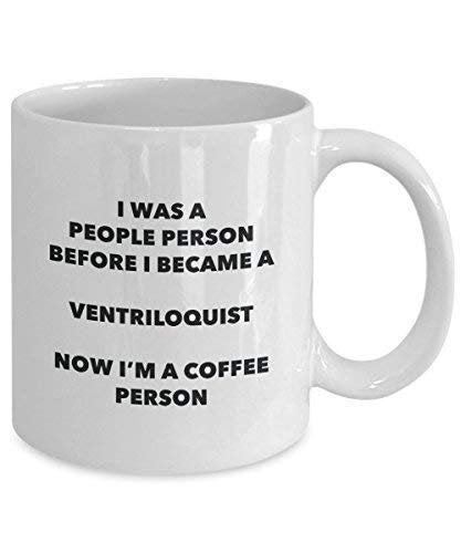 Ventriloquist Coffee Person Mug - Funny Tea Cocoa Cup - Birthday Christmas Coffee Lover Cute Gag Gifts Idea
