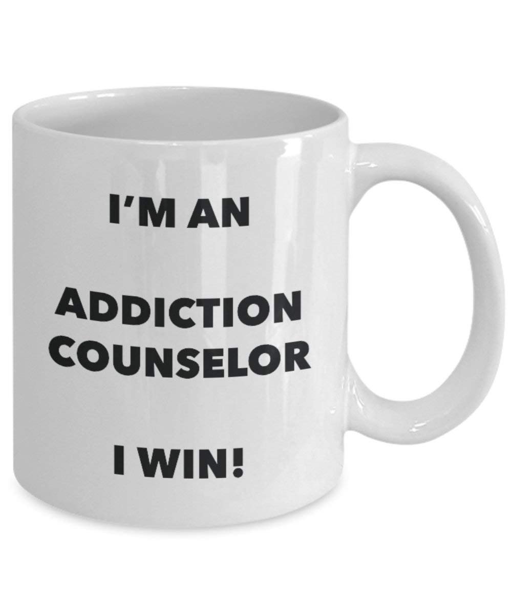 Addiction Ratgeber Tasse – Ich abhängig Bin, Ratgeber I Win. – Funny Kaffeetasse – Neuheit Geburtstag Weihnachten Gag Geschenke Idee 15oz weiß