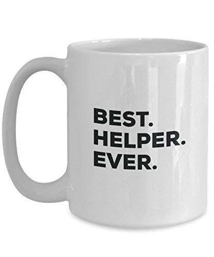 Best Helper Ever Mug - Funny Coffee Cup -Thank You Appreciation for Christmas Birthday Holiday Unique Gift Ideas