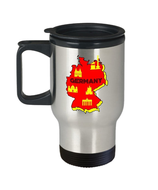 Germany Travel Mug - Funny Tea Hot Cocoa Coffee Insulated Tumbler - Novelty Birthday Christmas Anniversary Gag Gifts Idea