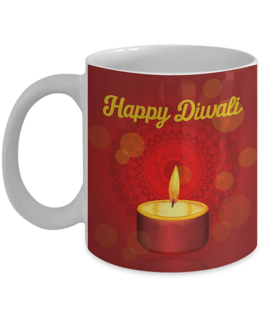 Happy Diwali Mug - Funny Tea Hot Cocoa Coffee Cup - Novelty Birthday Christmas Anniversary Gag Gifts Idea