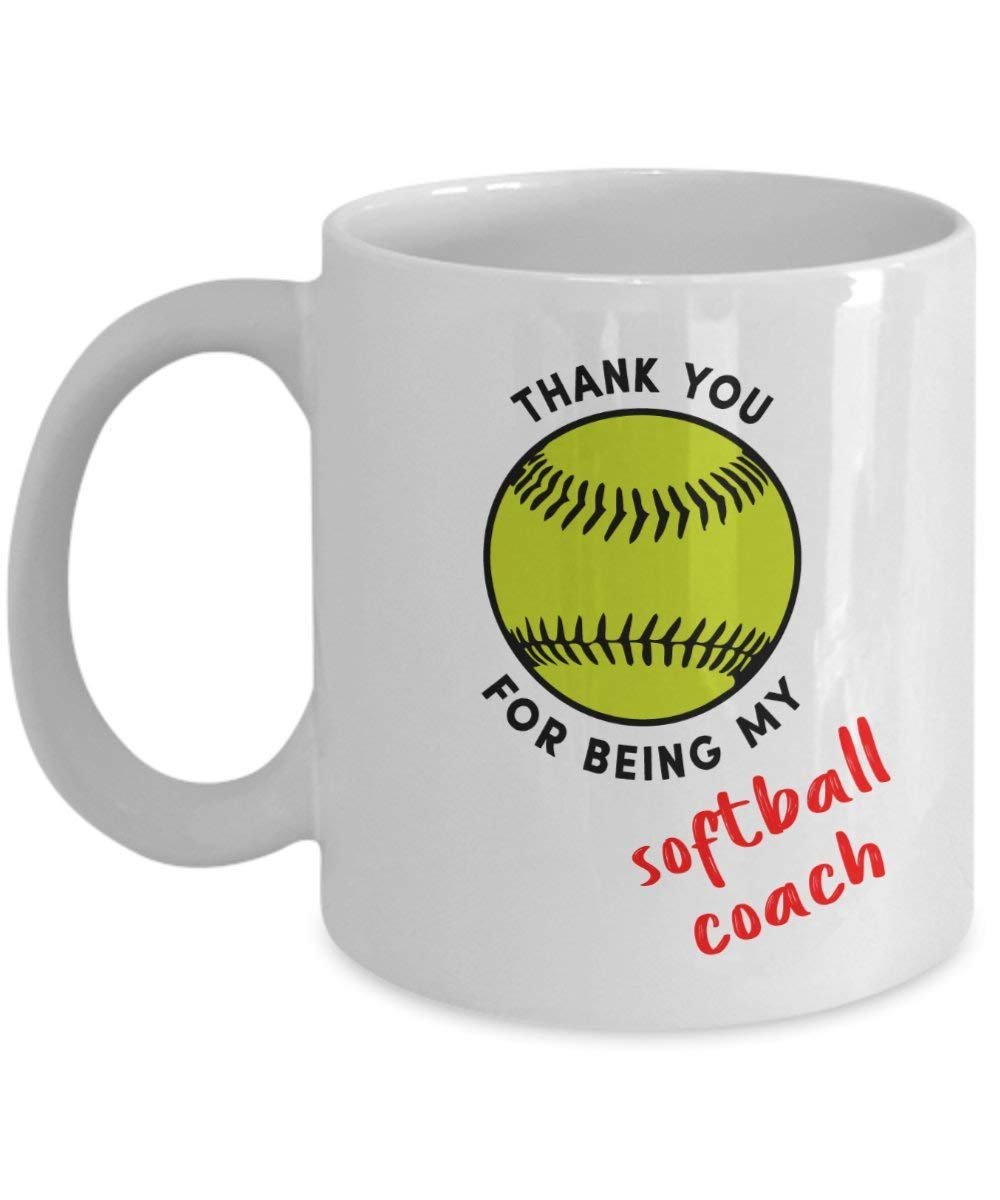 Coach Thank You Geschenk Softball Tasse – Funny Tee Hot Cocoa Kaffeetasse – Neuheit Geburtstag Weihnachten Jahrestag Gag Geschenke Idee