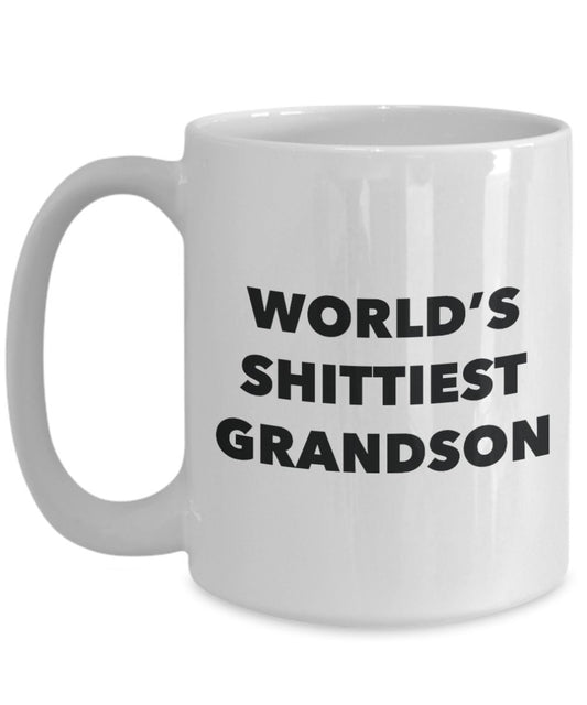 Grandson Mug - Coffee Cup - World's Shittiest Grandson - Grandson Gifts - Funny Novelty Birthday Present Idea