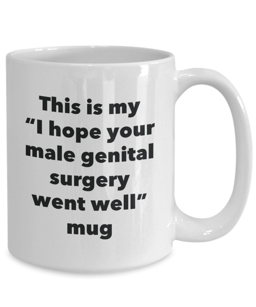 This is My "I Hope Your Male Genital Surgery Went Well" Mug - Funny Tea Hot Cocoa Coffee Cup - Novelty Birthday Christmas Anniversary Gag Gifts Idea