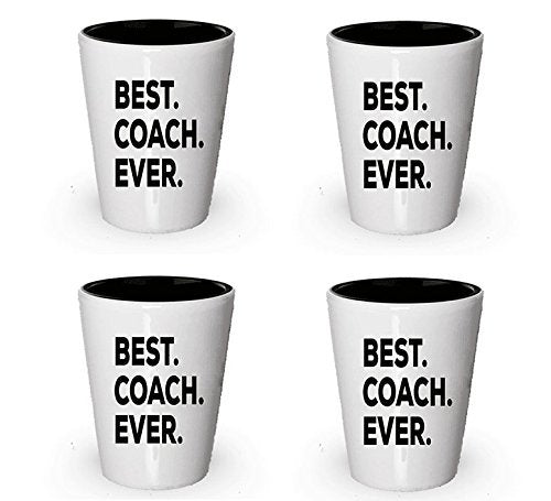Coach Gifts - Coach Shot Glass - Best Coach Ever - Coaches Gifts For Women Men - For Bag Box Set Coaching - Thanks Coach Ideas - Appreciation Thank You 1 Great - Funny Gag - Put On Desk (4)