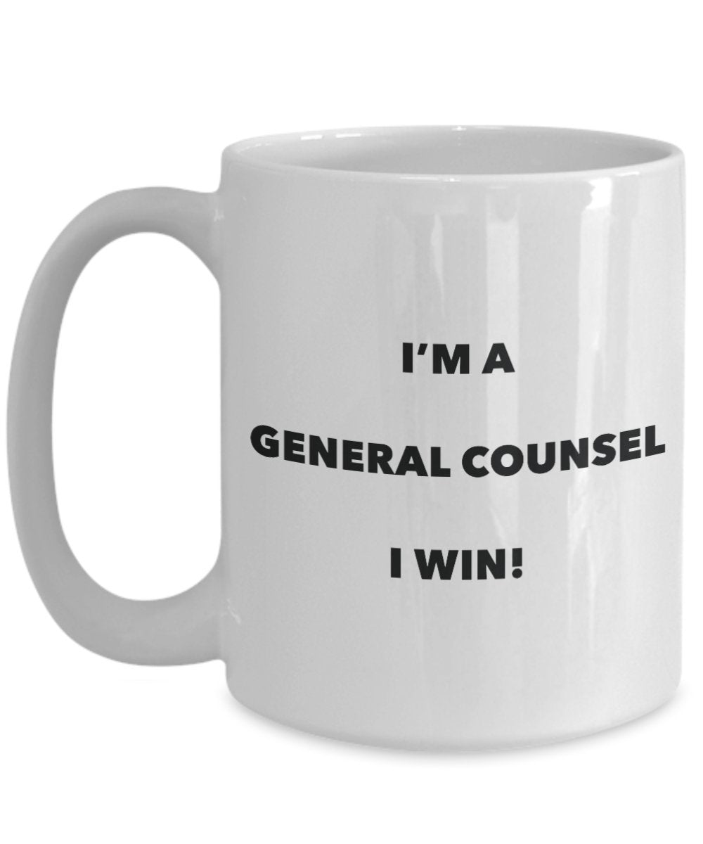 Lustige Kaffeetasse mit Aufschrift „I'm a General Counsel I win“, Geschenkidee für Geburtstag, Weihnachten, Gag