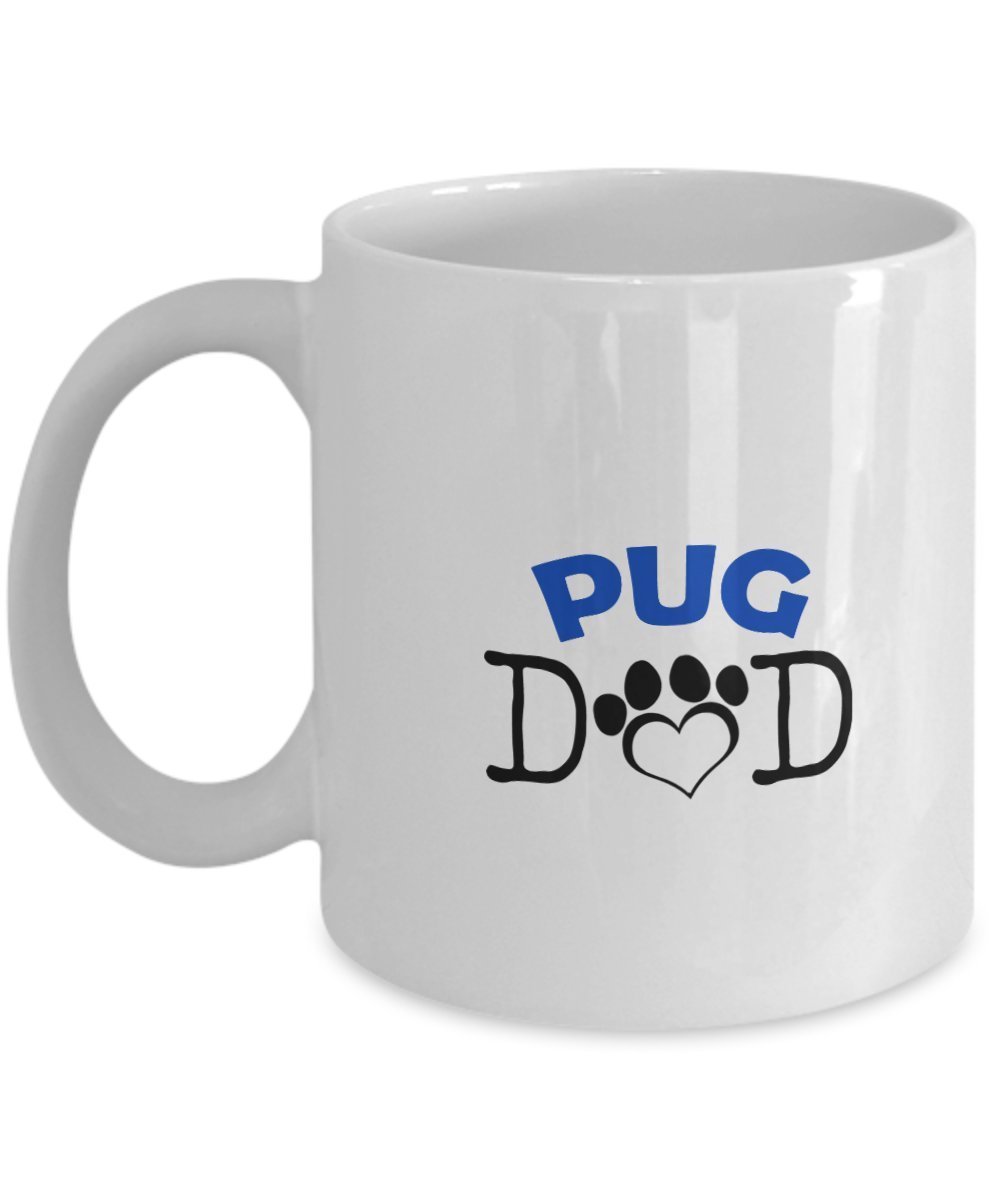 Funny Pug Couple Mug - Pug Dad - Pug Mom - Pug Lover Gifts - Unique Ceramic Gifts Idea (Mom)