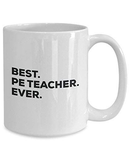 Best PE Teacher Ever mug – Funny Coffee Cup – Thank You Appreciation idee regalo per Natale festa di compleanno unico 11oz Infradito colorati estivi, con finte perline