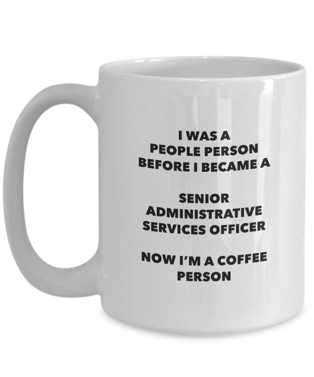 Senior Dienstleistungen an Officer Kaffee Person Tasse – Funny Tee Kakao-Tasse – Geburtstag Weihnachten Kaffee Lover Cute Gag Geschenke Idee