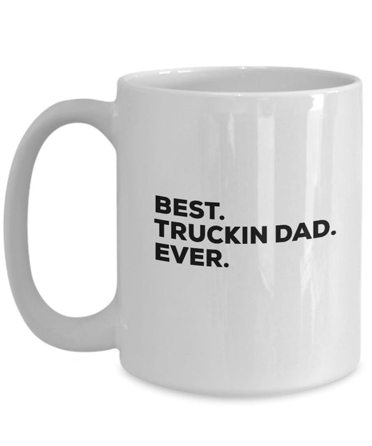 Tasse mit Aufschrift"Best Truckin Dad Ever", lustiges Gag Geschenk – für eine originelle Geschenkidee – in Geschenktaschen-Korbbox-Set – Geburtstags-Weihnachtsgeschenk