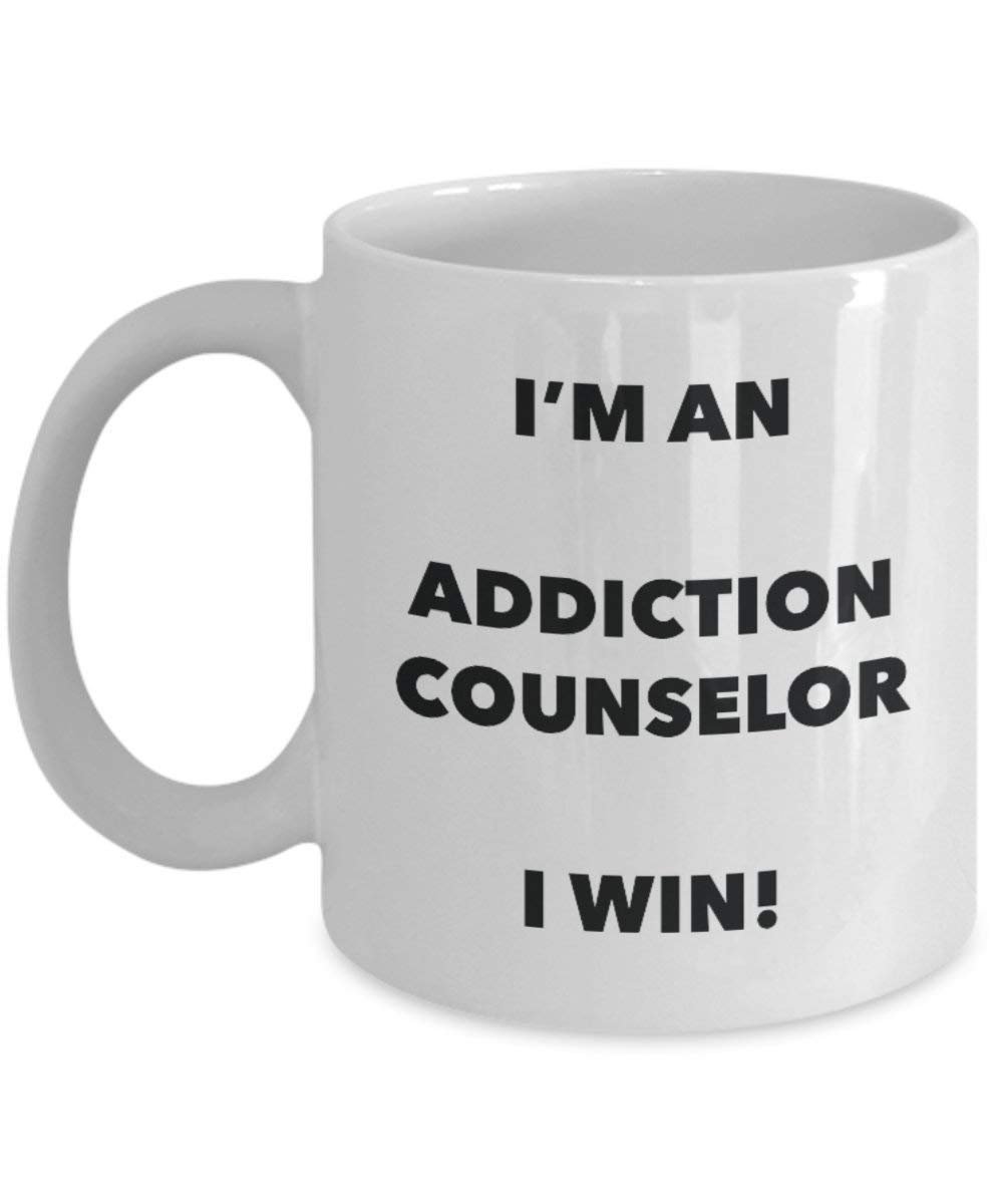 Addiction Ratgeber Tasse – Ich abhängig Bin, Ratgeber I Win. – Funny Kaffeetasse – Neuheit Geburtstag Weihnachten Gag Geschenke Idee 15oz weiß