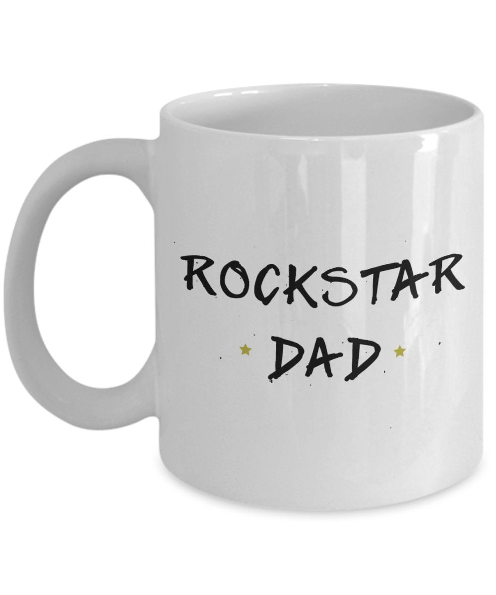 Dad Rockstar Mug - Funny Tea Hot Cocoa Coffee Cup - Novelty Birthday Christmas Anniversary Gag Gifts Idea