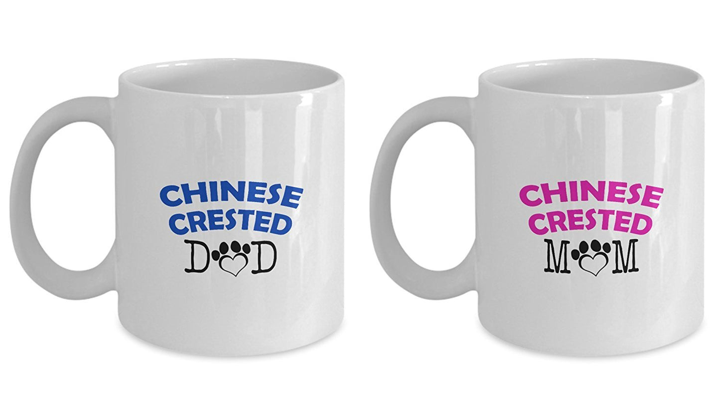 Funny Chinese Crested Couple Mug – Chinese Crested Dad – Chinese Crested Mom – Chinese Crested Lover Gifts - Unique Ceramic Gifts Idea (Mom)