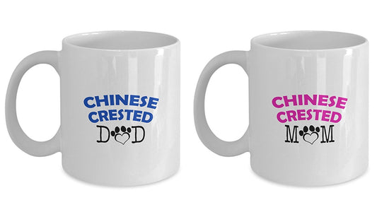 Funny Chinese Crested Couple Mug – Chinese Crested Dad – Chinese Crested Mom – Chinese Crested Lover Gifts - Unique Ceramic Gifts Idea (Mom)