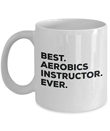 Best Aerobics Instructor Ever mug – Funny Coffee Cup – Thank You Appreciation idee regalo per Natale festa di compleanno unico 15oz Infradito colorati estivi, con finte perline