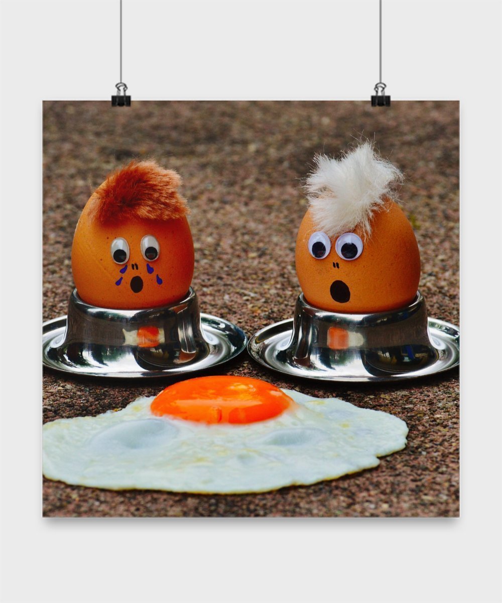 Vegan Funny Gift - Egg Poster - Unique Funny Gift Idea (16x16)