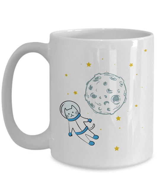 Astronaut Cat Mug - Funny Tea Hot Cocoa Coffee Cup - Novelty Birthday Christmas Anniversary Gag Gifts Idea