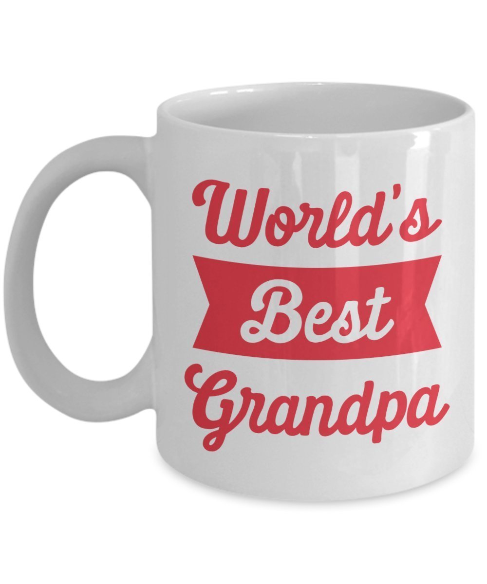 World’s Best Grandpa Mug - Funny Tea Hot Cocoa Coffee Cup - Novelty Birthday Christmas Anniversary Gag Gifts Idea