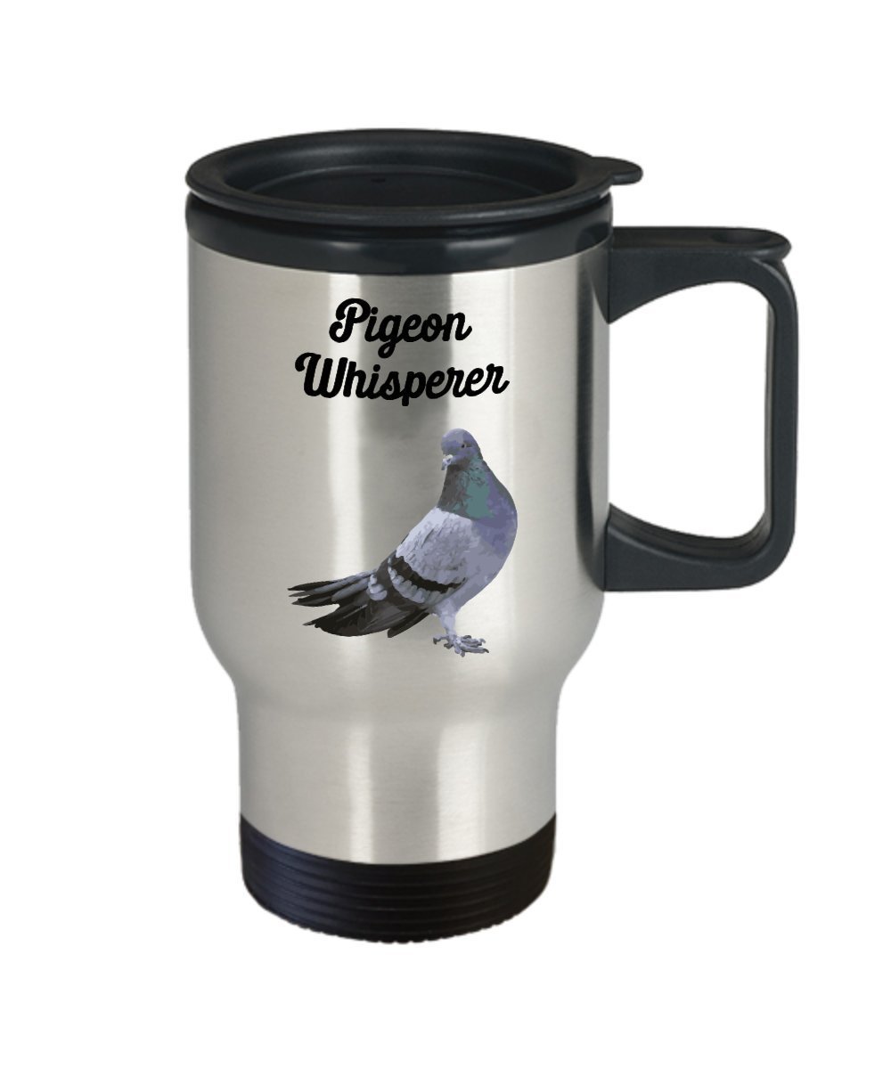 Pigeon Whisperer Travel Mug - Funny Tea Hot Cocoa Coffee Insulated Tumbler Cup - Novelty Birthday Christmas Gag Gifts Idea