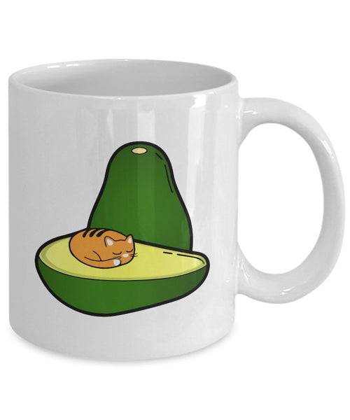 Avocado Pun Mug - Avo-Cat-O - Funny Tea Hot Cocoa Coffee Cup - Novelty Birthday Christmas Gag Gifts Idea