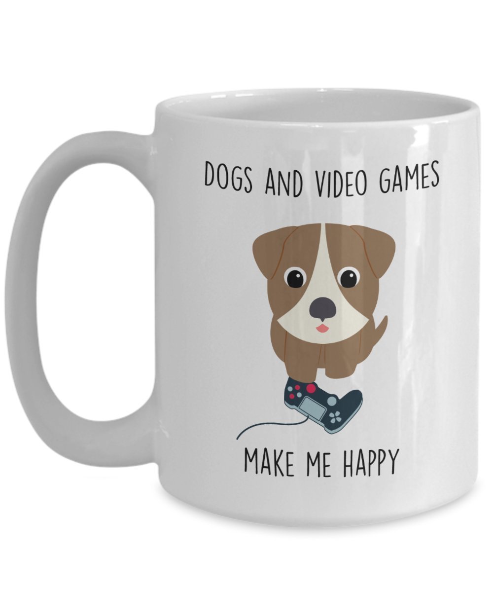 Tasse mit Videospiel-Liebhabern – Hund Liebhaber, Gamer-Geschenke – Lustige Tee, heiße Kakao, Kaffeetasse – Neuheit Geburtstag Weihnachten Jahrestag Gag Geschenk Idee