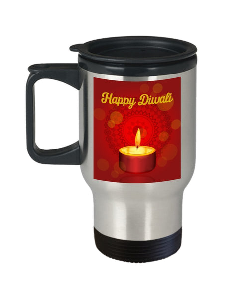 Happy Diwali Travel Mug - Funny Insulated Tumbler - Novelty Birthday Christmas Anniversary Gag Gifts Idea