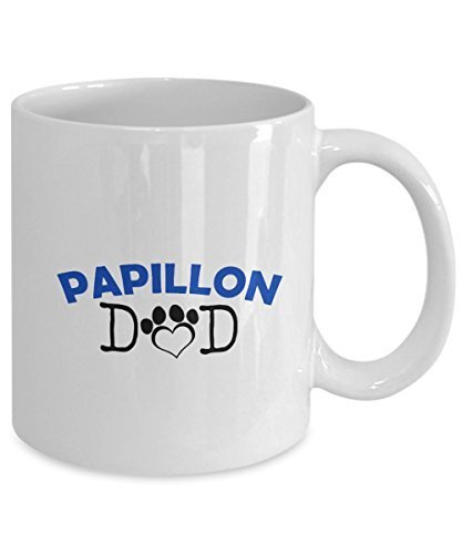 Funny Papillon Couple Mug – Papillon Dad – Papillon Mom – Papillon Lover Gifts - Unique Ceramic Gifts Idea (Dad)