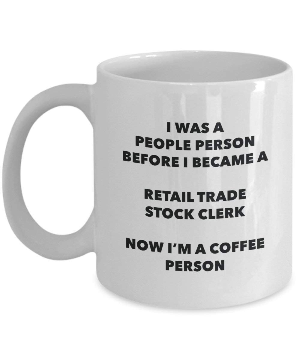 Retail Trade Stock Clerc personne à café Mug Tasse à thé de cacao – rigolo – Anniversaire de Noël amateur de café mignon Gag Gifts Idée 11oz blanc