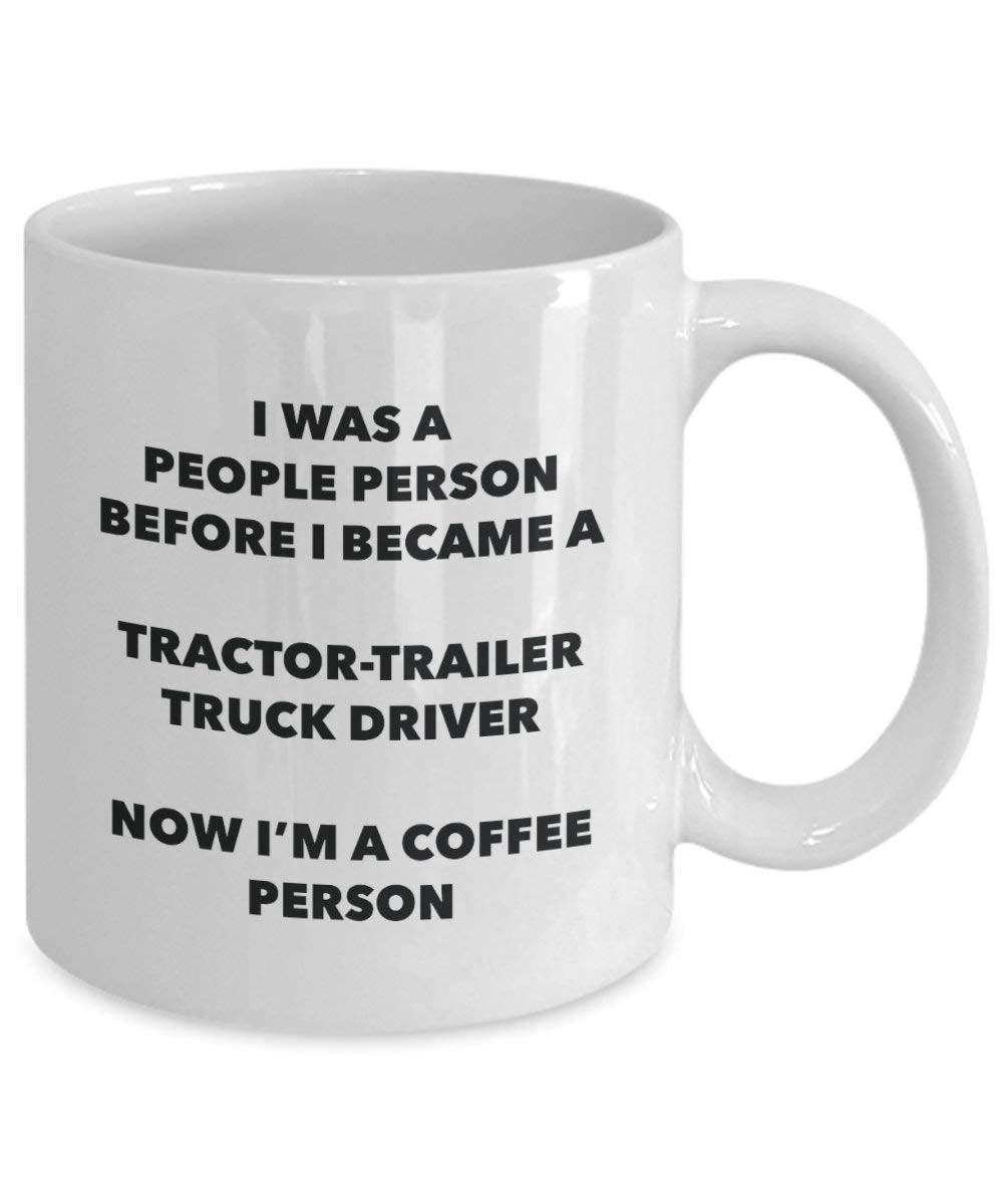 Tractor-trailer chauffeur de camion personne à café Mug Tasse à thé de cacao – rigolo – Anniversaire de Noël amateur de café mignon Gag Gifts Idée 15oz blanc