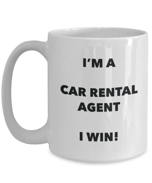 voitures de Location Agent Mug – Je suis un Agent de voitures de Location I Win. – Funny Tasse à café – Fantaisie anniversaire Idée de Gag cadeaux de Noël 15oz blanc