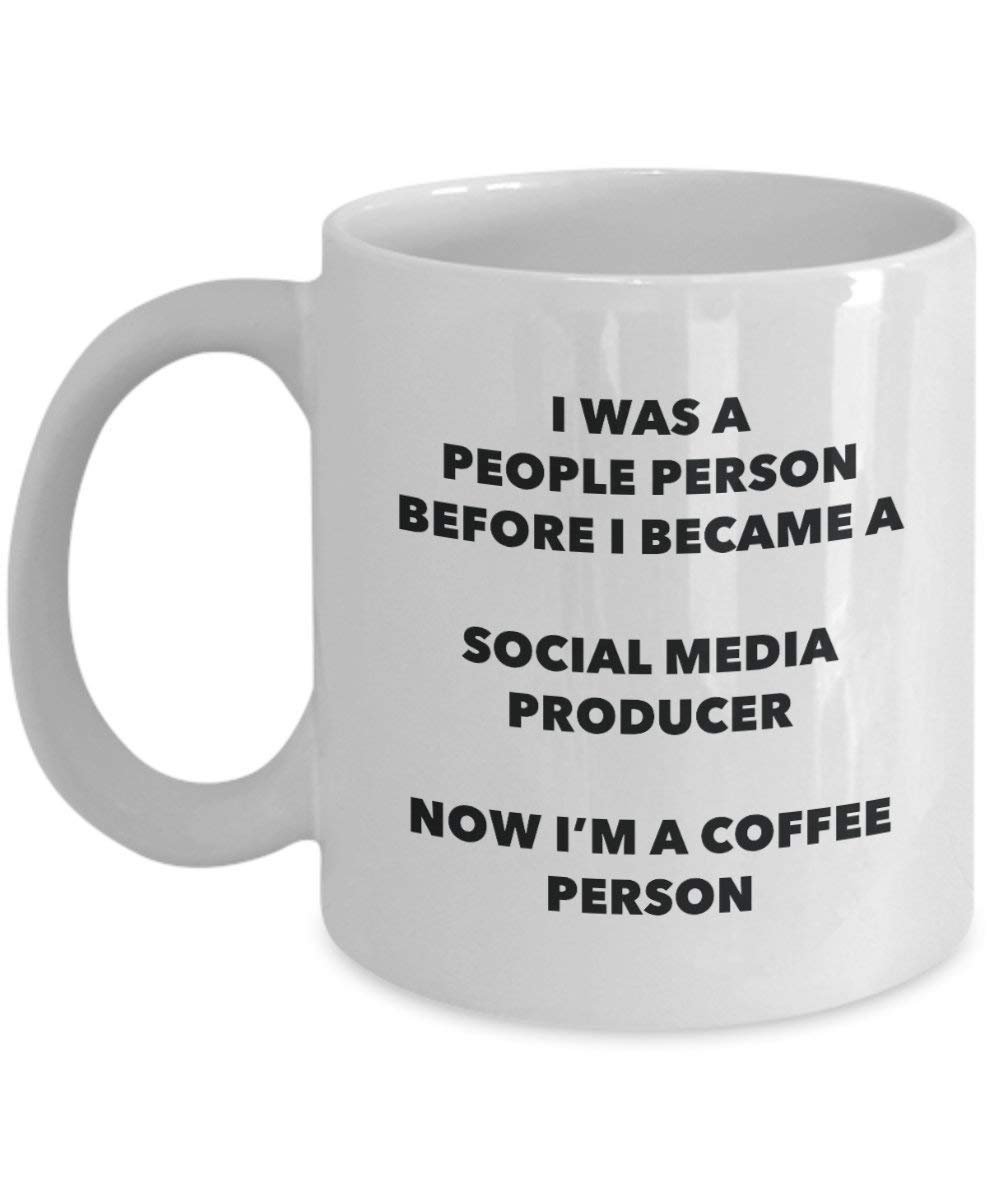 Social Media produziert Kaffee Person Tasse – Funny Tee Kakao-Tasse – Geburtstag Weihnachten Kaffee Lover Cute Gag Geschenke Idee 11oz weiß