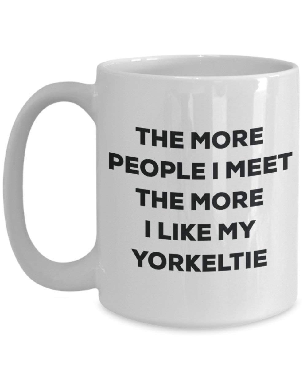 The more people i meet the more i Like My Yorkeltie mug – Funny Coffee Cup – Christmas Dog Lover cute GAG regalo idea 11oz Infradito colorati estivi, con finte perline