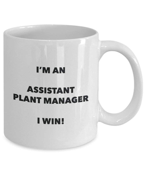 Assistant Plante Assistant de manager Mug – Je suis un Manager I Win. – Funny Tasse à café – Fantaisie anniversaire Idée de Gag cadeaux de Noël 11oz blanc
