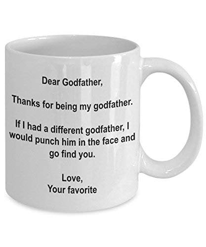 Funny Godfather Gifts - I'd Punch Another Godfather in The Face Coffee Mug - Gag Gift Cup from Your Favorite Child